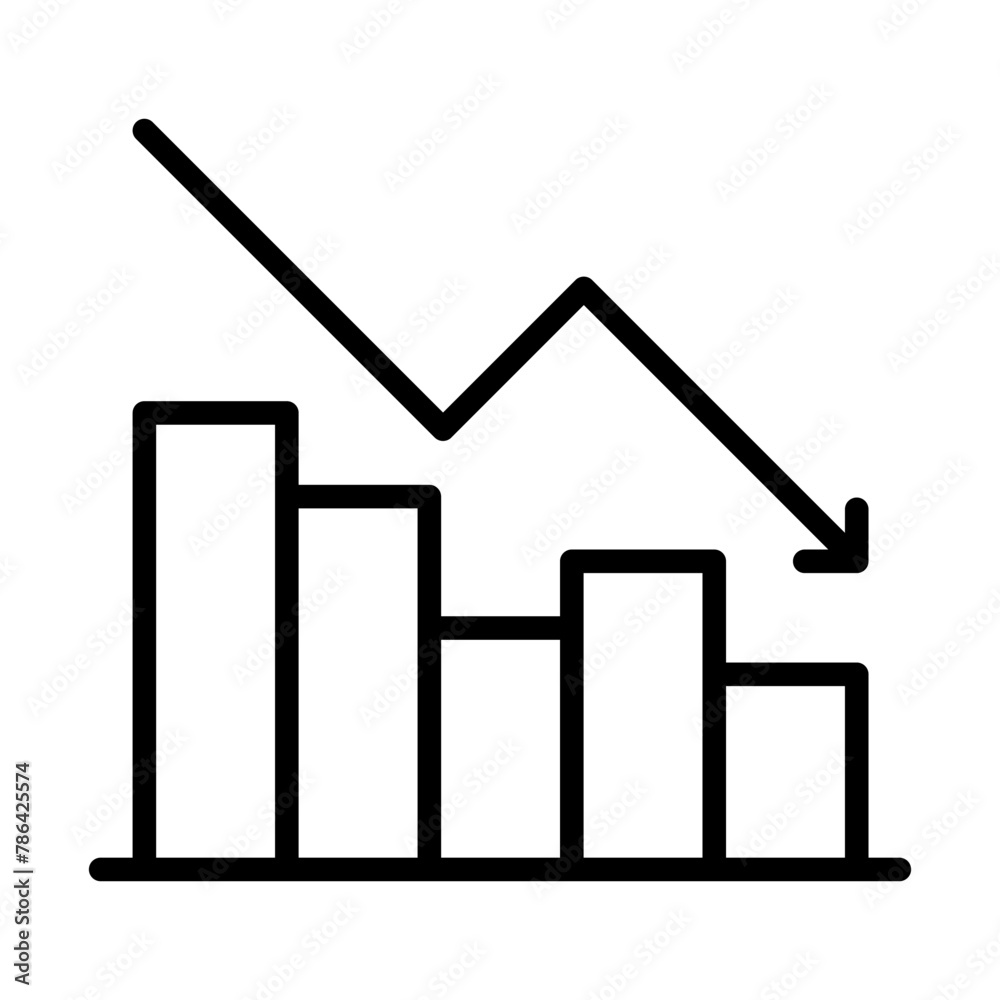 loss chart solid vector design line icon in trendy style loss chart solid vector design line icon in trendy style