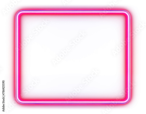 PNG Square frame neon background light sign illuminated. 