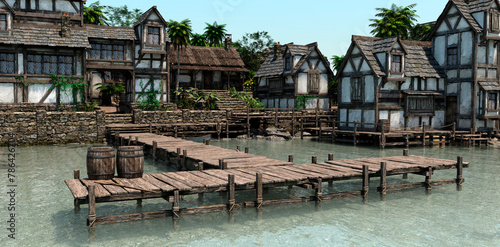 Billede på lærred 3D Rendering Pirates Cove