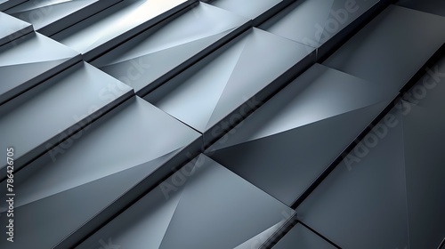 Overlapping Gray Triangles Forming Minimalist Geometric Pattern with Depth and Structure