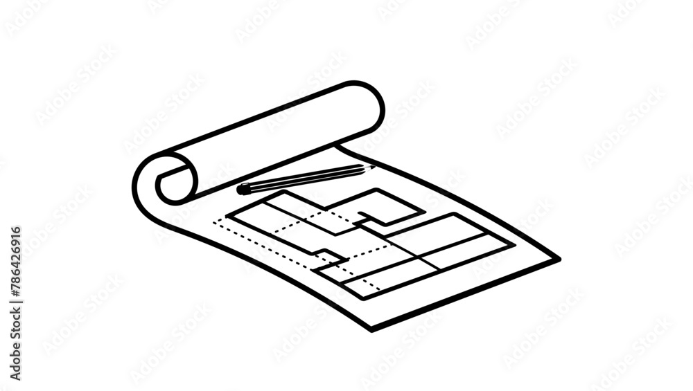 Build planning, black isolated silhouette Build planning, black isolated silhouette