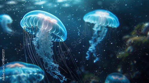 Aqua Dreamscape: Mystical Jelly Ballet