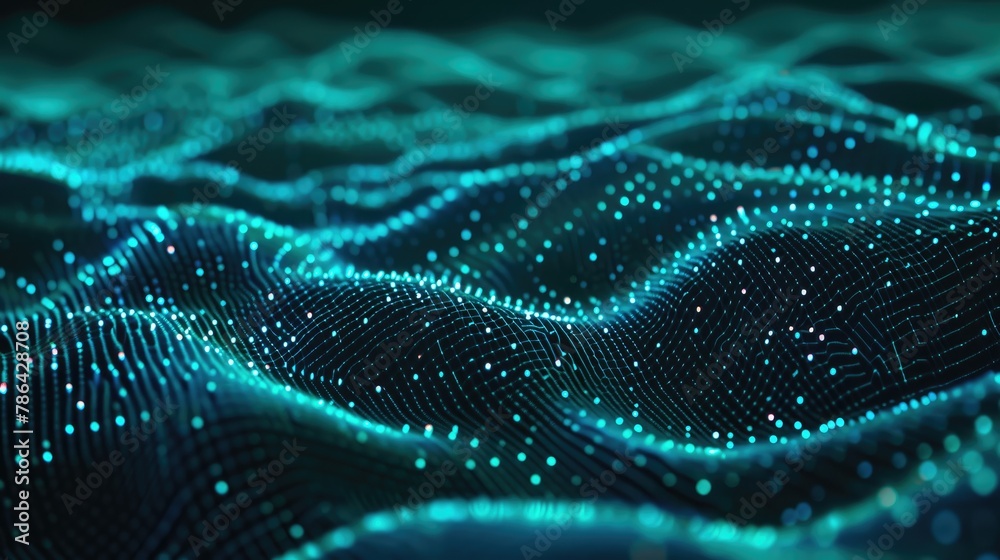 Cyber Constellation: Glowing Dots in Interwoven Patterns Cyber Constellation: Glowing Dots in Interwoven Patterns
