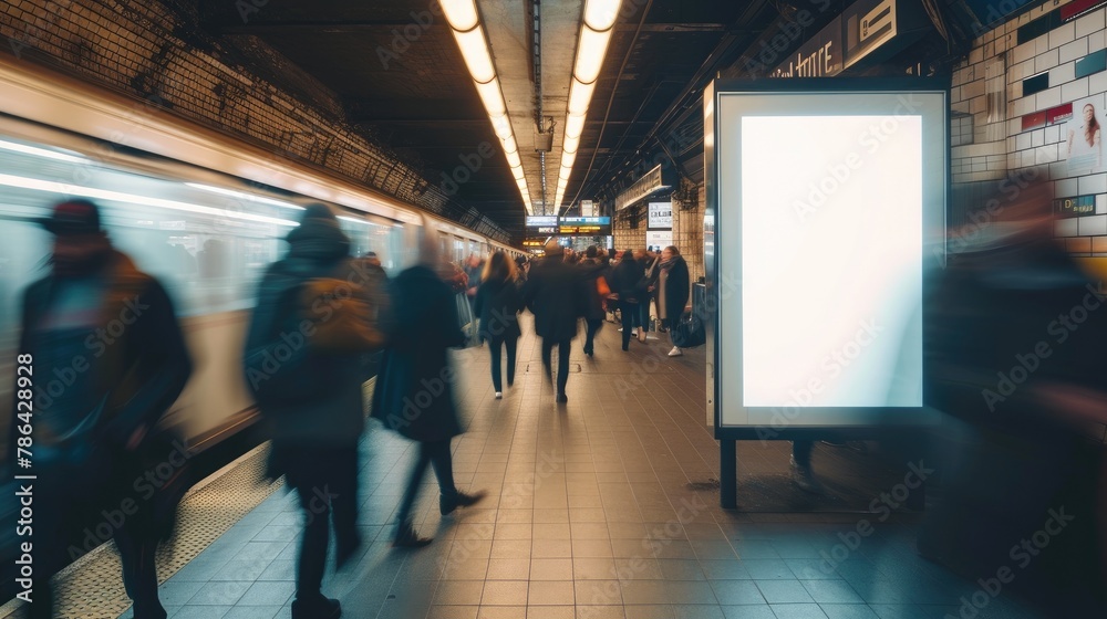 Transit Tranquility: Serene X Banner Amidst Subway Chaos Transit Tranquility: Serene X Banner Amidst Subway Chaos
