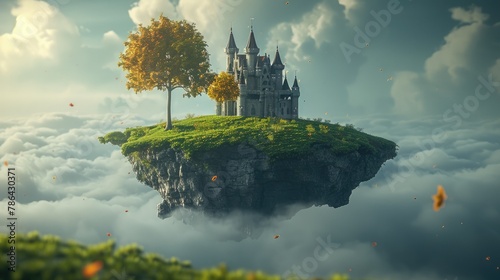 Enchanted Citadel: Mystical Island in the Sky © Andrii 