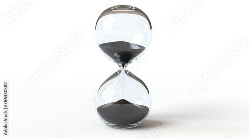 Hourglass made of glass isolated on a white background