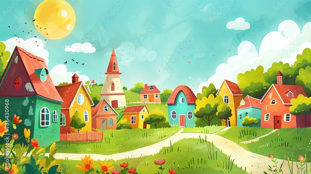 attractive school abstract background for first graders, in vector drawing style.