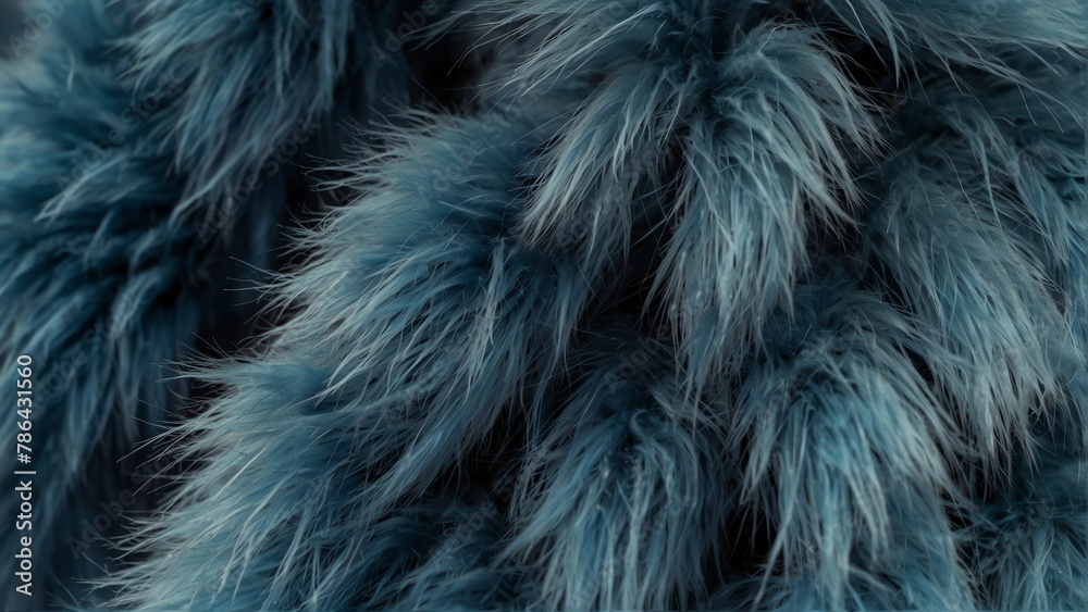 Fototapeta premium blue fur close-up texture from Generative AI