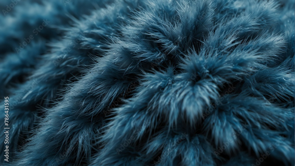 Obraz premium blue fur close-up texture from Generative AI