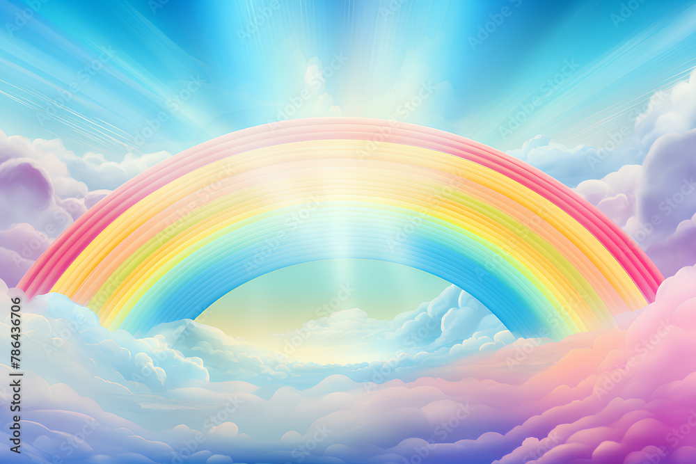 fantasy rainbow in beautiful abstract sky