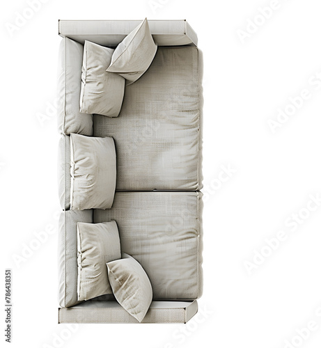 Top view of sofa, transparent image