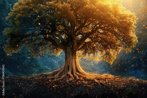 Tree of life with the roots