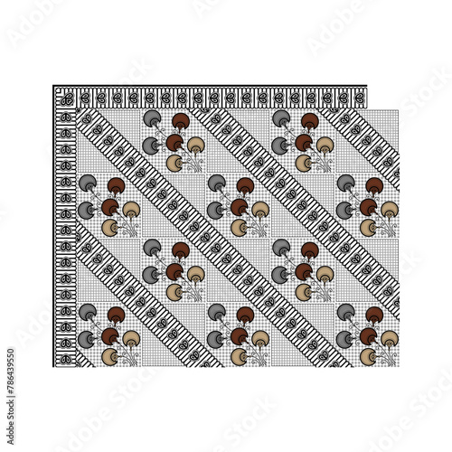 bedsheet design digital art use hand work and digital printing