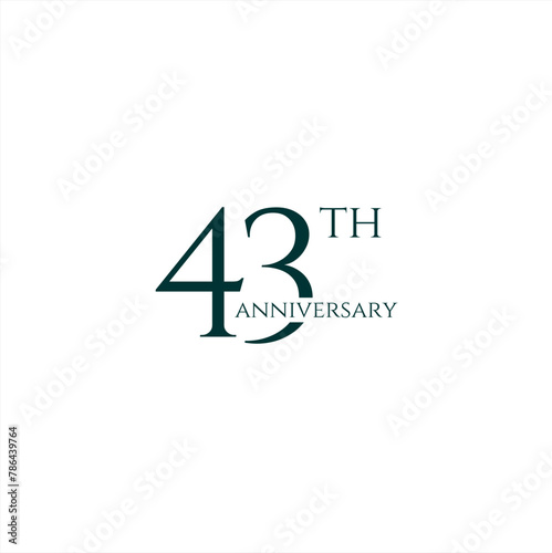 43th logo design, 43th anniversary logo design, vector, symbol, icon