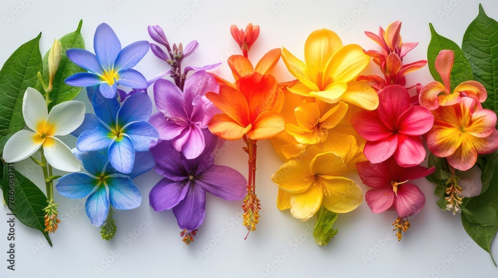 multiple color of petals, flowers, leaves multiple color of petals, flowers, leaves