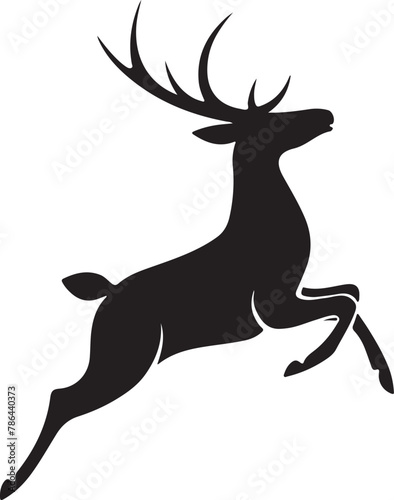 deer black silhouette vector design with white color background