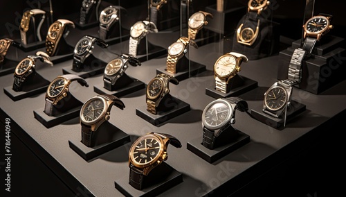 Upscale watch boutique with a curated collection of luxury watches.