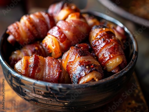 a bowl of pigs in blankets