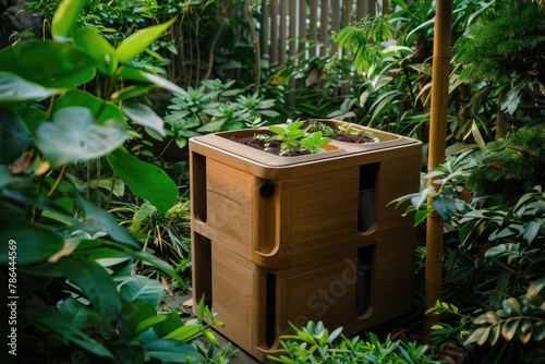 Sustainable Composting Bins Integrated in Natural Surroundings Promoting Eco-Friendly Practices