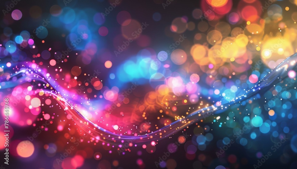 Fototapeta premium A colorful swirl of light and dark colors with many small dots by AI generated image