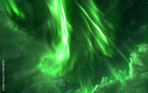 Northern lights in starry sky northern nature nebula cosmic starry sky background
