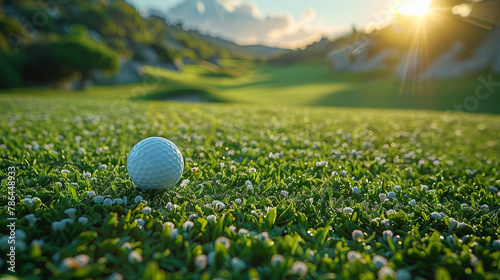 Sports. Golf. A close-up of a player, a golf ball. 