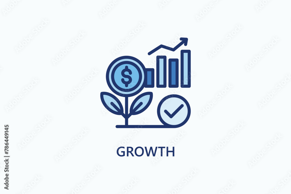 Growth vector, icon or logo sign symbol illustration