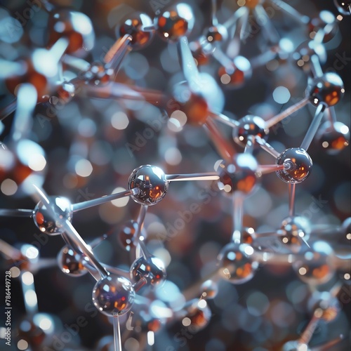 3D illustration of a crystalline molecular structure, atoms arranged in a repeating pattern, ideal for discussions on solid-state physics or materials science.