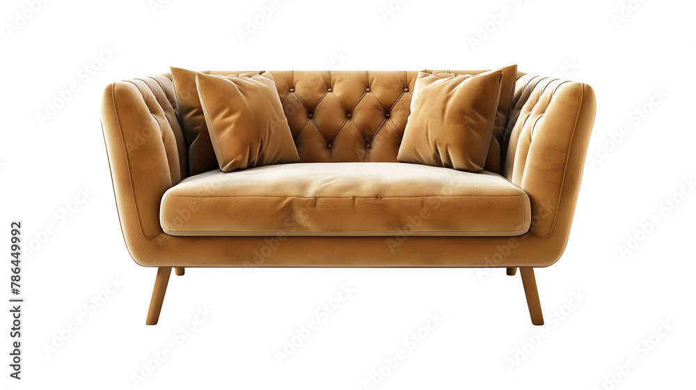 Fototapeta premium Sofa in contemporary living room Interior Design. furniture for home decoration. isolated on transparent background. 3D render of modern style. Png