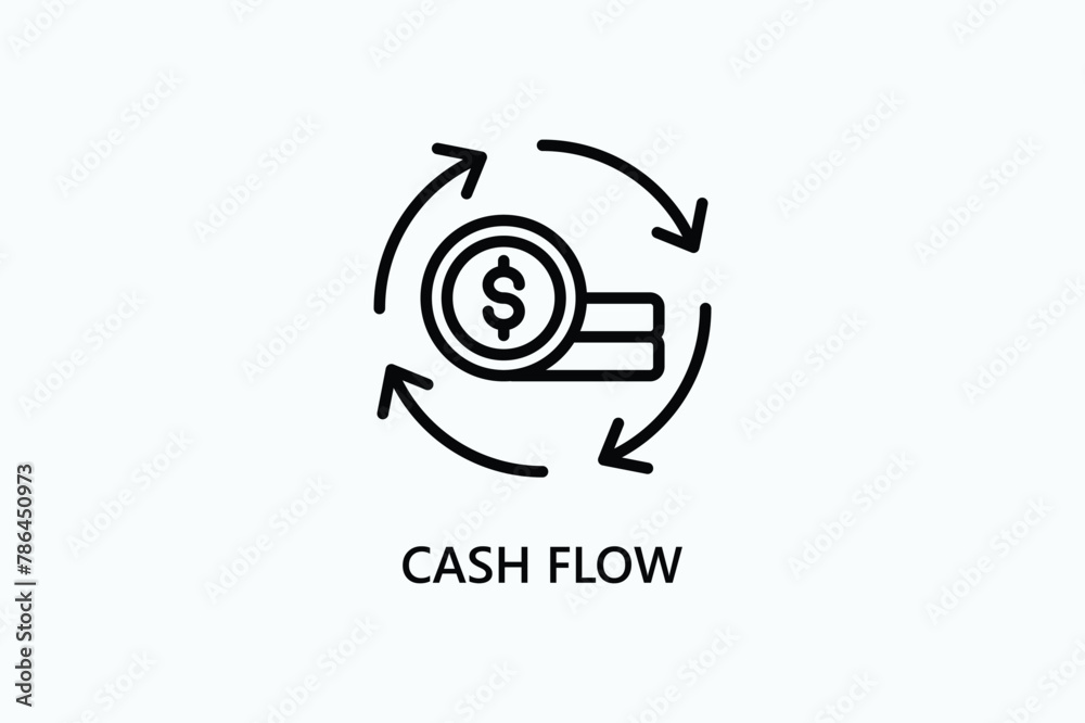 Obraz premium Cash Flow vector, icon or logo sign symbol illustration