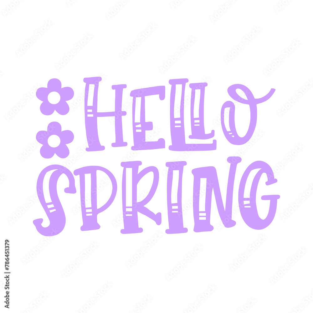 Spring typography design on plain white transparent isolated background for card, shirt, hoodie, sweatshirt, apparel, tag, mug, icon, poster or badge