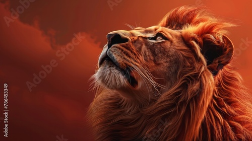 Graceful Lion Captured in Elegant Profile Amidst the Savannah