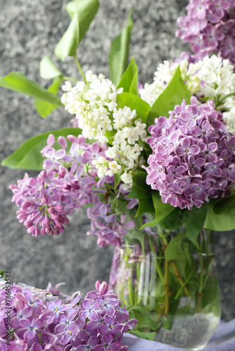 fresh beautiful flowers lilac white and lilac