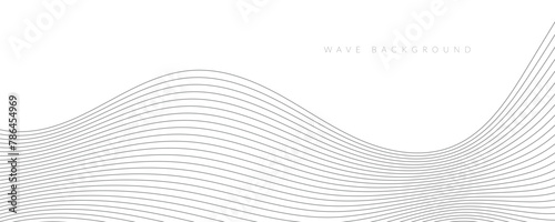 Abstract wave element for design. Digital frequency track equalizer. Stylized line art background. Vector illustration. Wave with lines created using blend tool. Curved wavy line, smooth stripe.