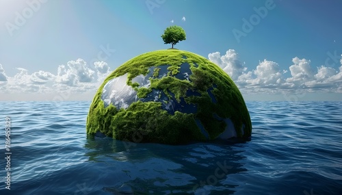 Sustainable Solutions for a Greener Future:Visualizing a Thriving Eco-Friendly Planet photo