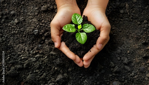 Nurturing a Sustainable Future:Hands Protect and Cultivate the Seedling of Environmental