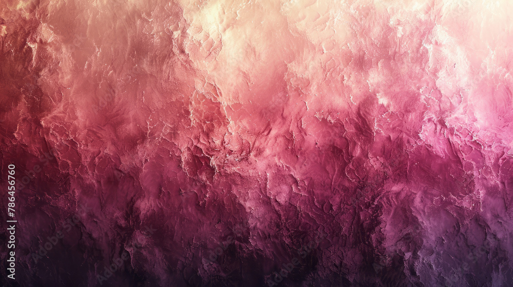 Fototapeta premium A textured wallpaper with a gradient from dark pink to a muted champagne shade, with a subtle grain across the surface 