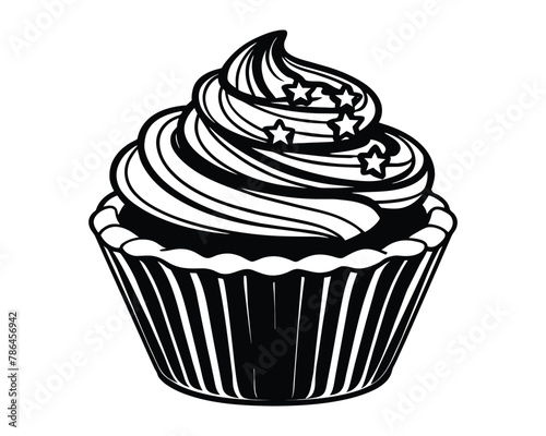 Mini cupcake vector line icon design vector