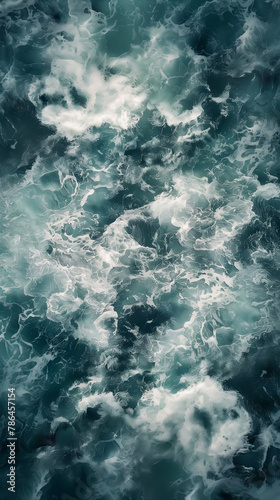 Ocean seafoam and turbulet water