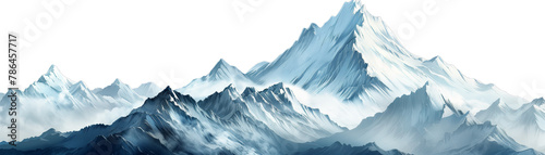 Snow mountain on transparent background, PNG photo