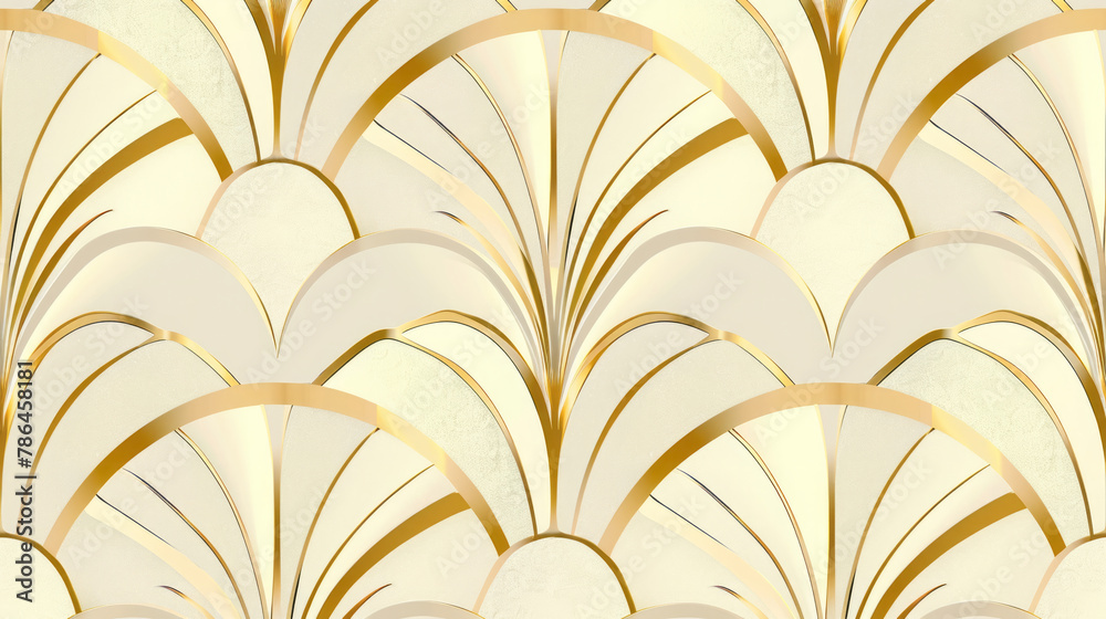 Wallpaper. Background. Beige and white pattern with lines of different thicknesses, inspired by Art Deco style, with thin gold foil on paper Wallpaper. Background. Beige and white pattern with lines of different thicknesses, inspired by Art Deco style, with thin gold foil on paper