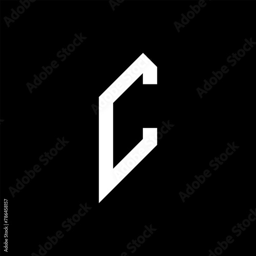 C letter logo design on Black background. C creative initials letter logo concept. C letter design.
 photo