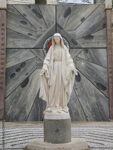 The image of the virgin Mary in the courtyard of the Church of the Annunciation. Nazareth