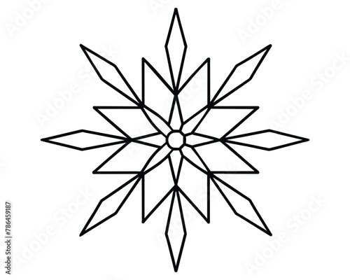 Snowflake flower coloring vector