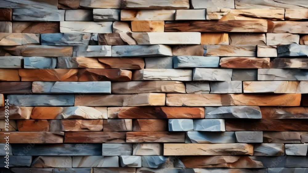 Wall texture of sharp stone bricks tiles background