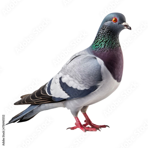Pigeons perched on transparent background