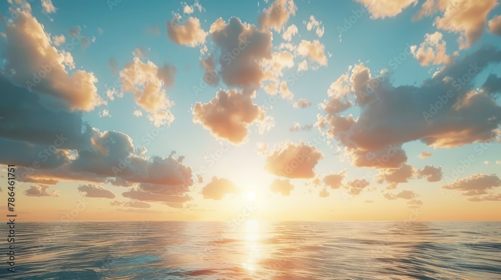 Beautiful cloudscape over the sea, sunrise shot - obrazy, fototapety, plakaty 