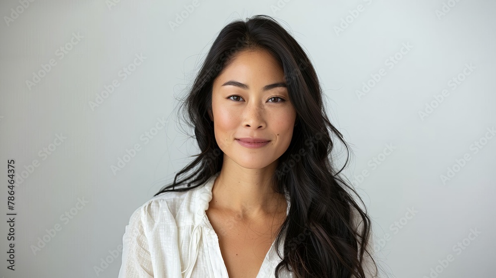 Young korean woman in white shirt posing Young korean woman in white shirt posing