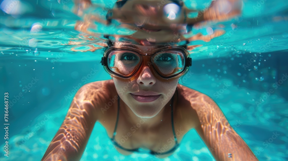 Naklejka premium woman swimming