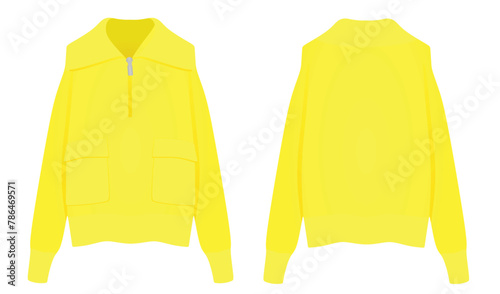 Yellow woman sweater. vector illustration